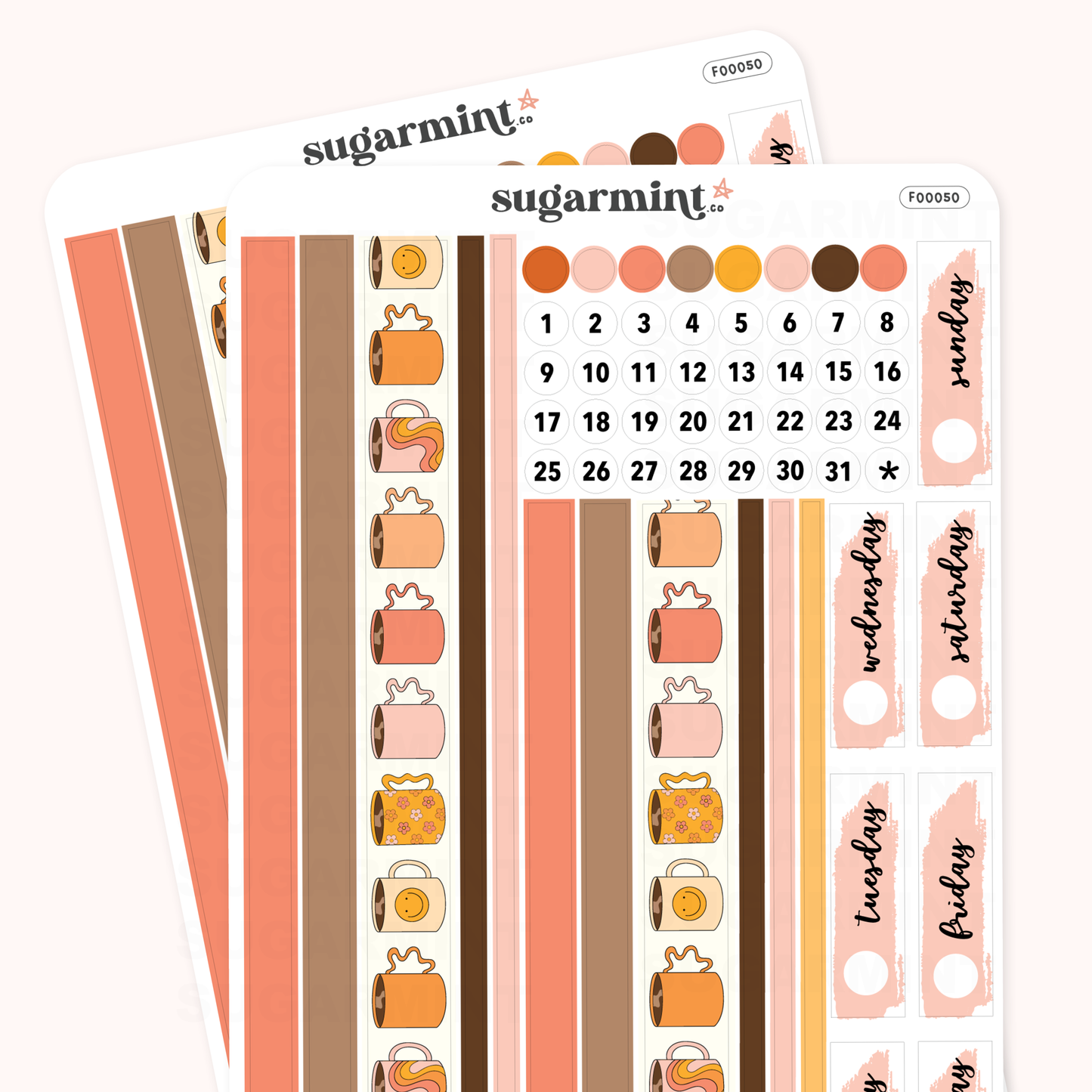 Espresso Washi and Date Cover Stickers