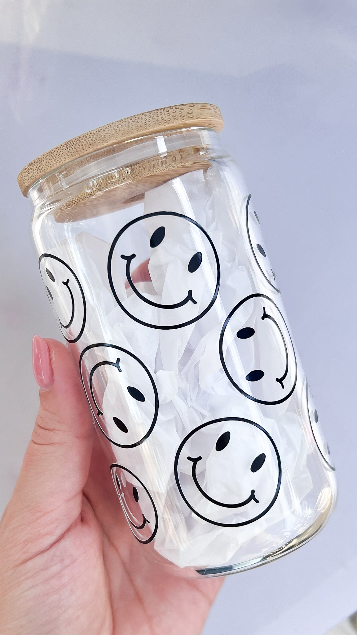 Smiley Faces 12oz Libbey Glass