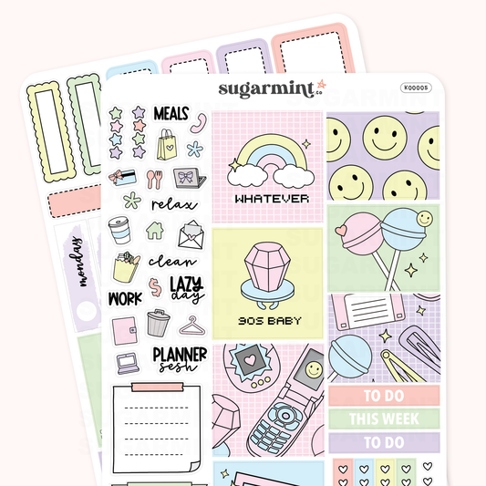 90's Baby Mini Planner Sticker Kit