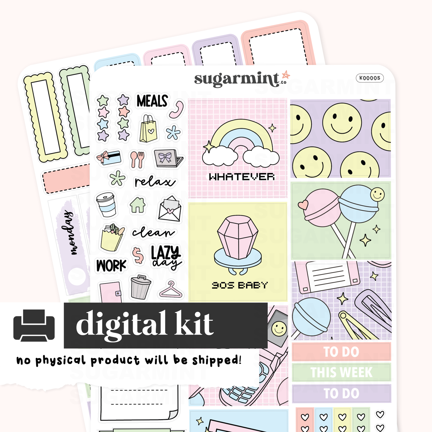 Printable 90's Baby Mini Weekly Kit