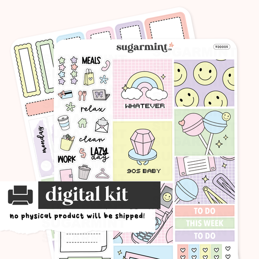 Printable 90's Baby Mini Weekly Kit