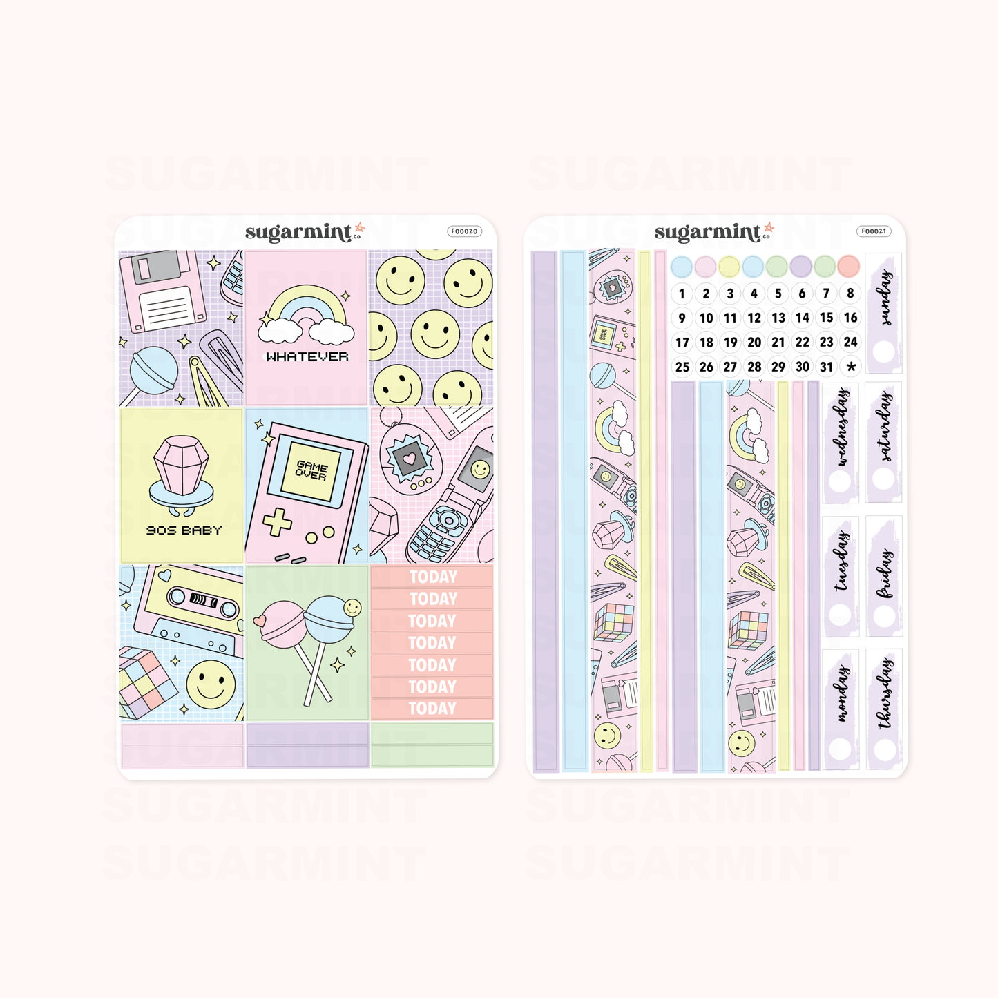 Printable 90's Baby Standard Weekly Kit