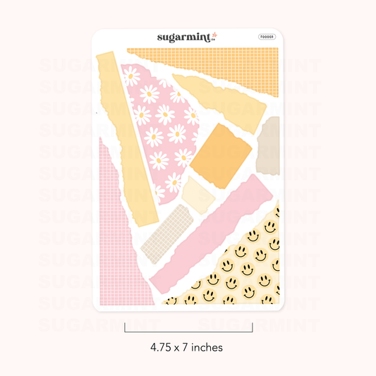 Be Kind Ripped Paper Journaling Stickers