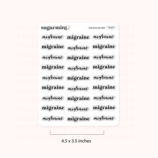 Migraine Script Stickers