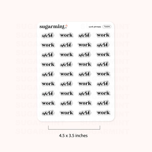 Work Script Stickers