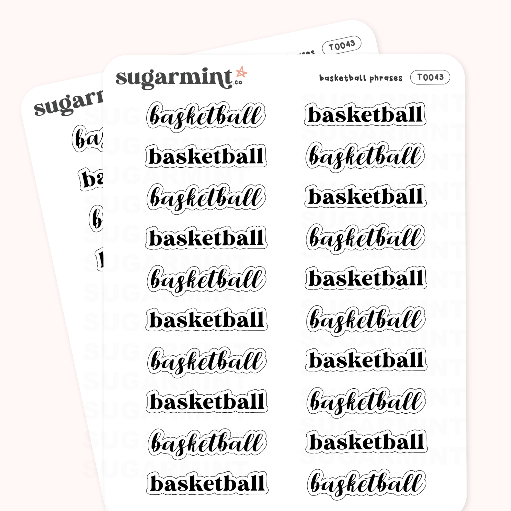 Basketball Script Stickers – Sugar Mint