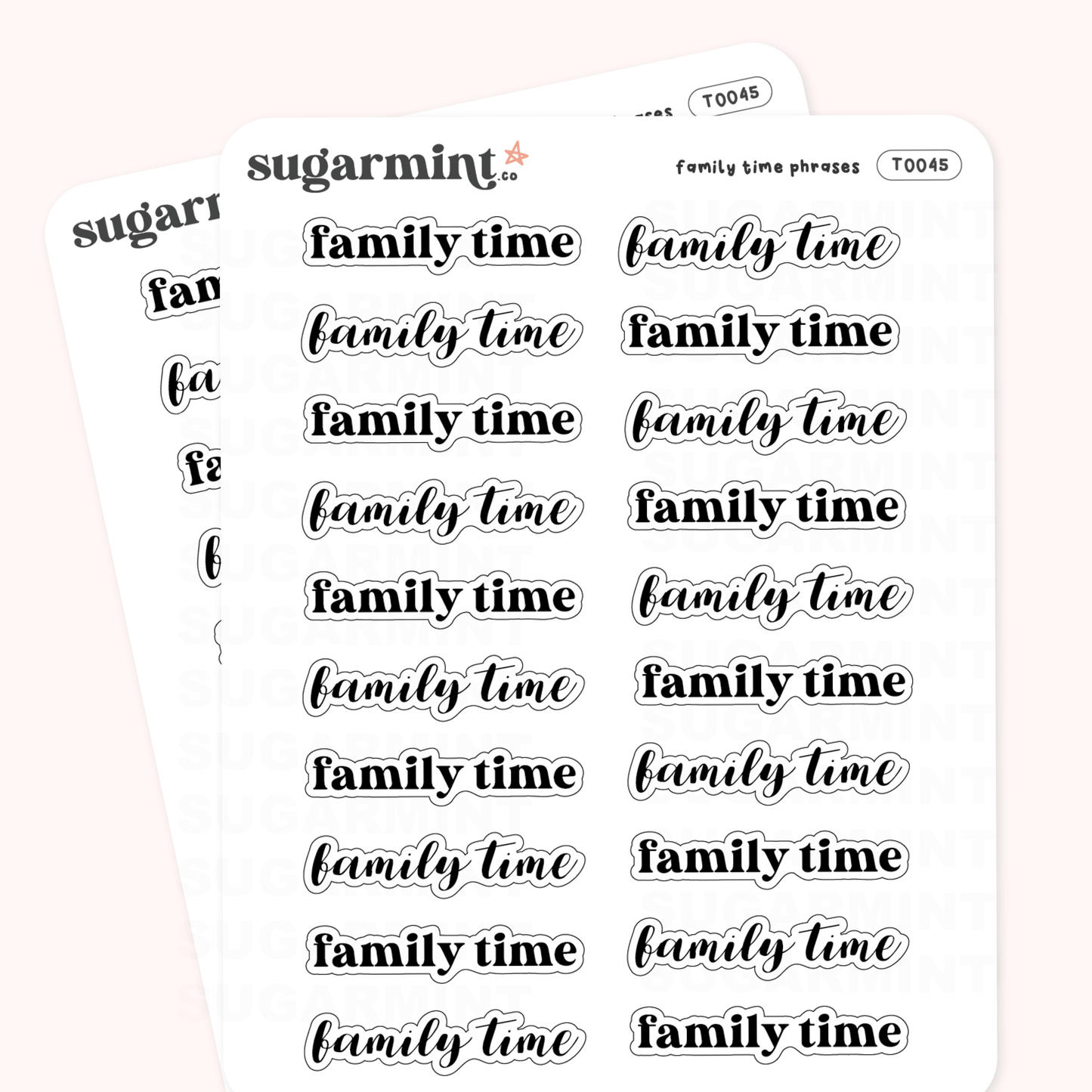 Family Time Script Stickers