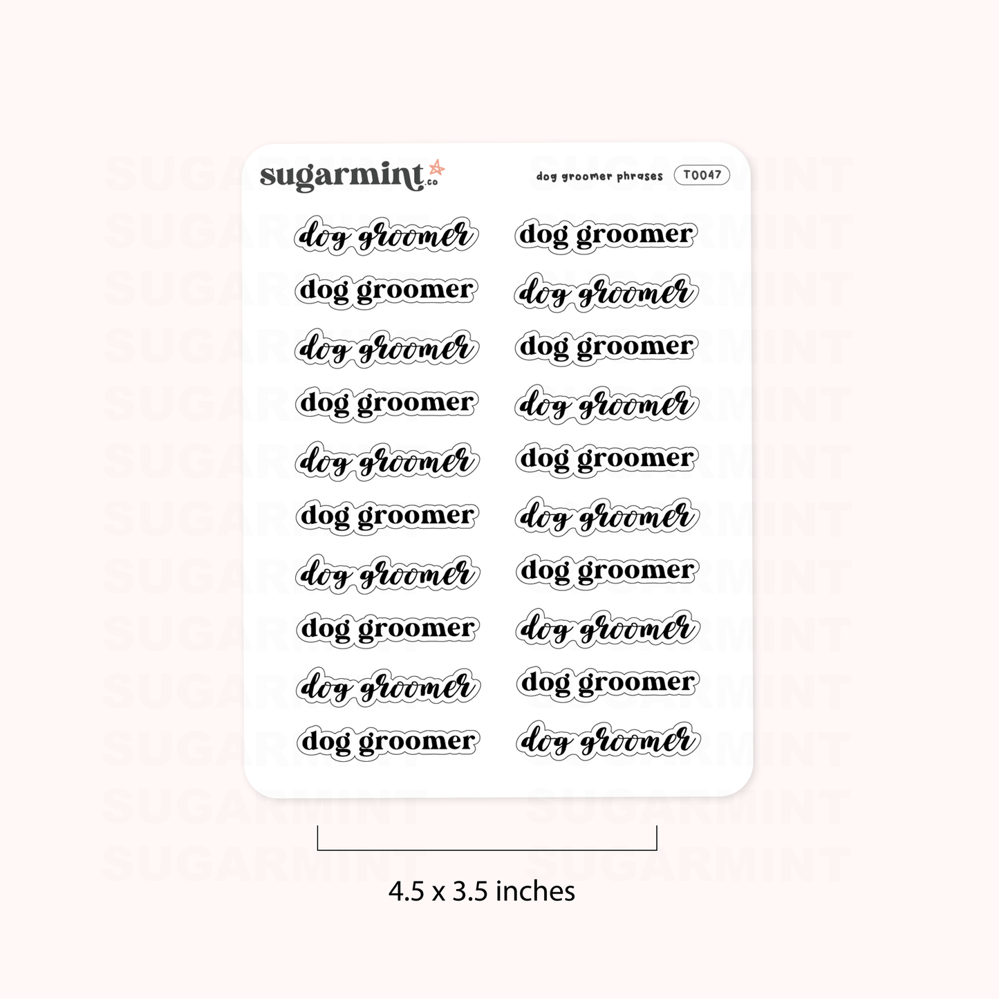 Dog Groomer Script Stickers