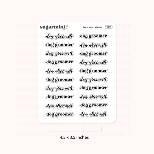 Dog Groomer Script Stickers