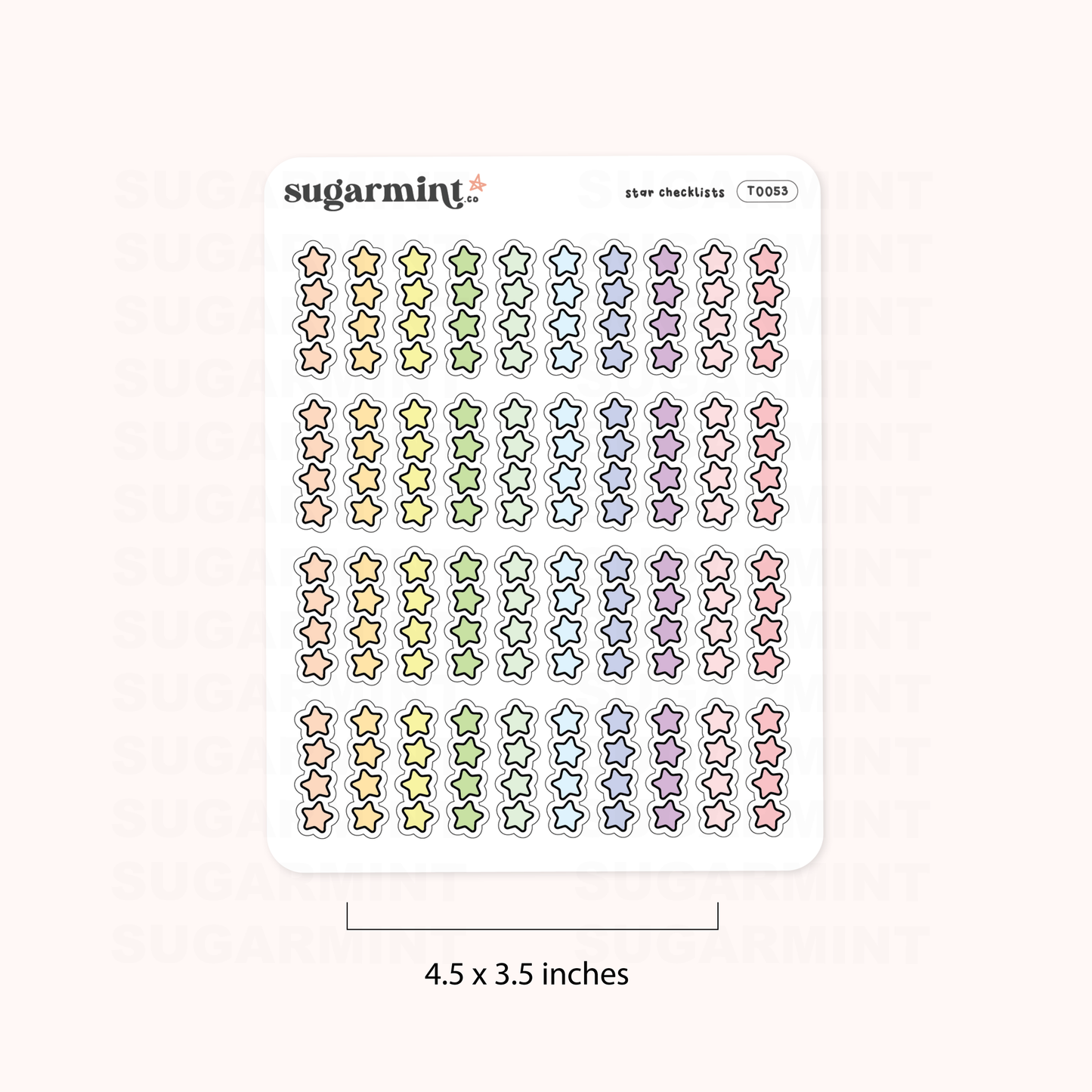 Rainbow Star Checklists