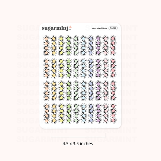 Rainbow Star Checklists