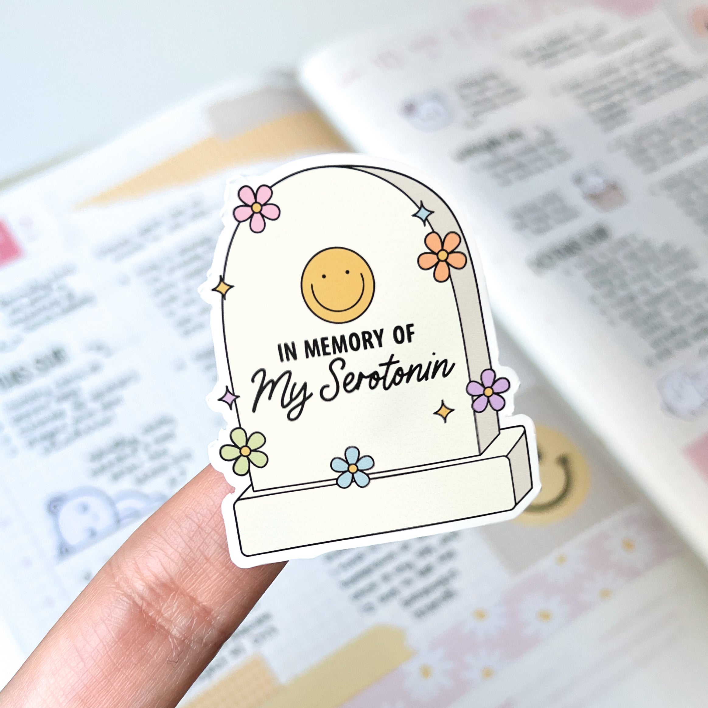 Auditory Memory Sticker In Memory of My Serotonin Die Cut Sticker – Sugar Mint