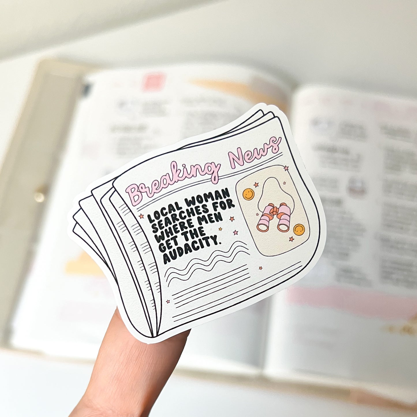 Where Do Men Get the Audacity Newspaper Waterproof Die Cut Sticker