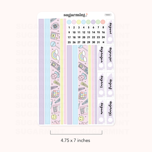90's Baby Washi and Date Cover Stickers