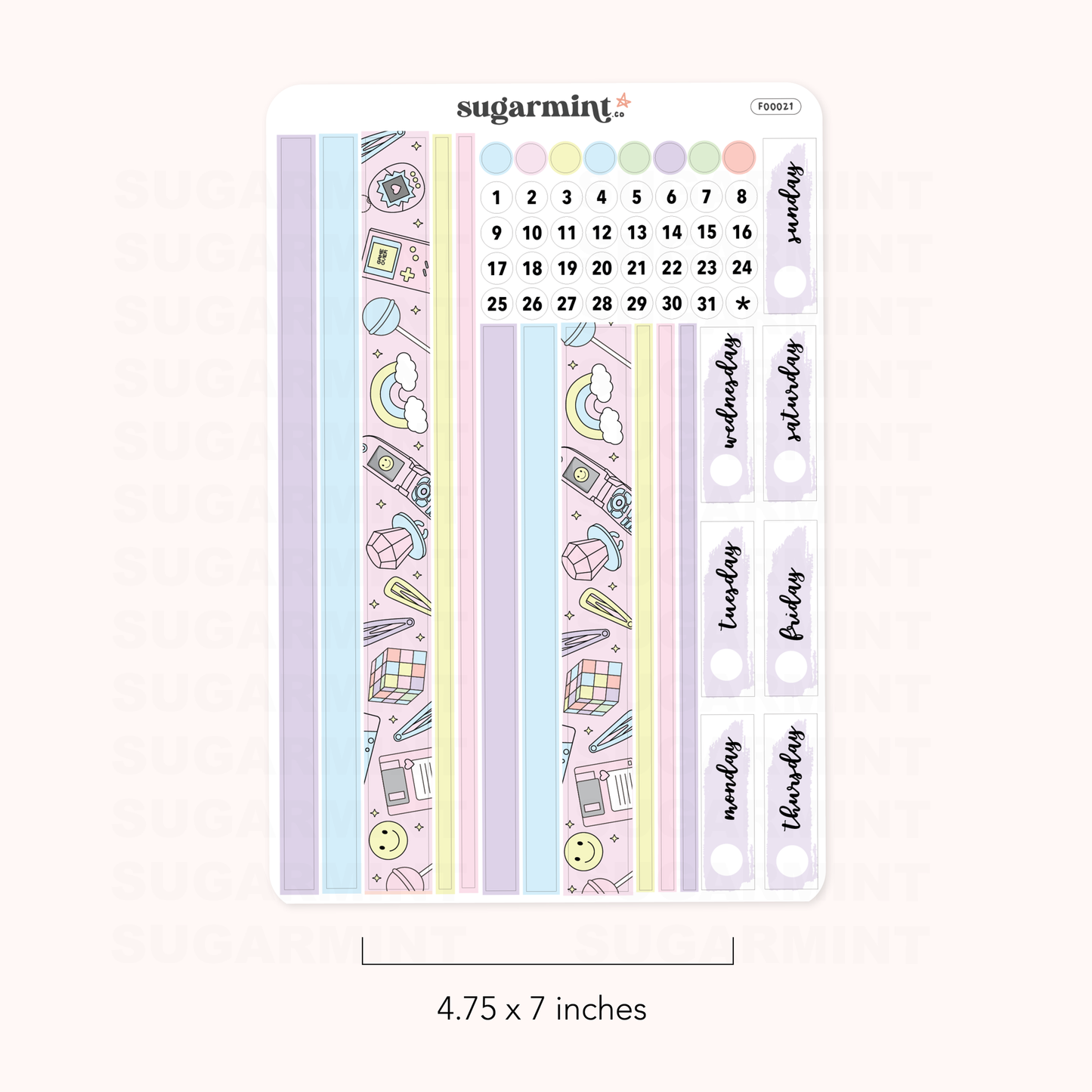 90's Baby Washi and Date Cover Stickers