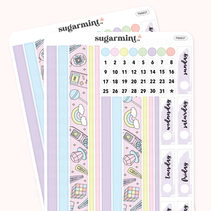 90's Baby Washi and Date Cover Stickers