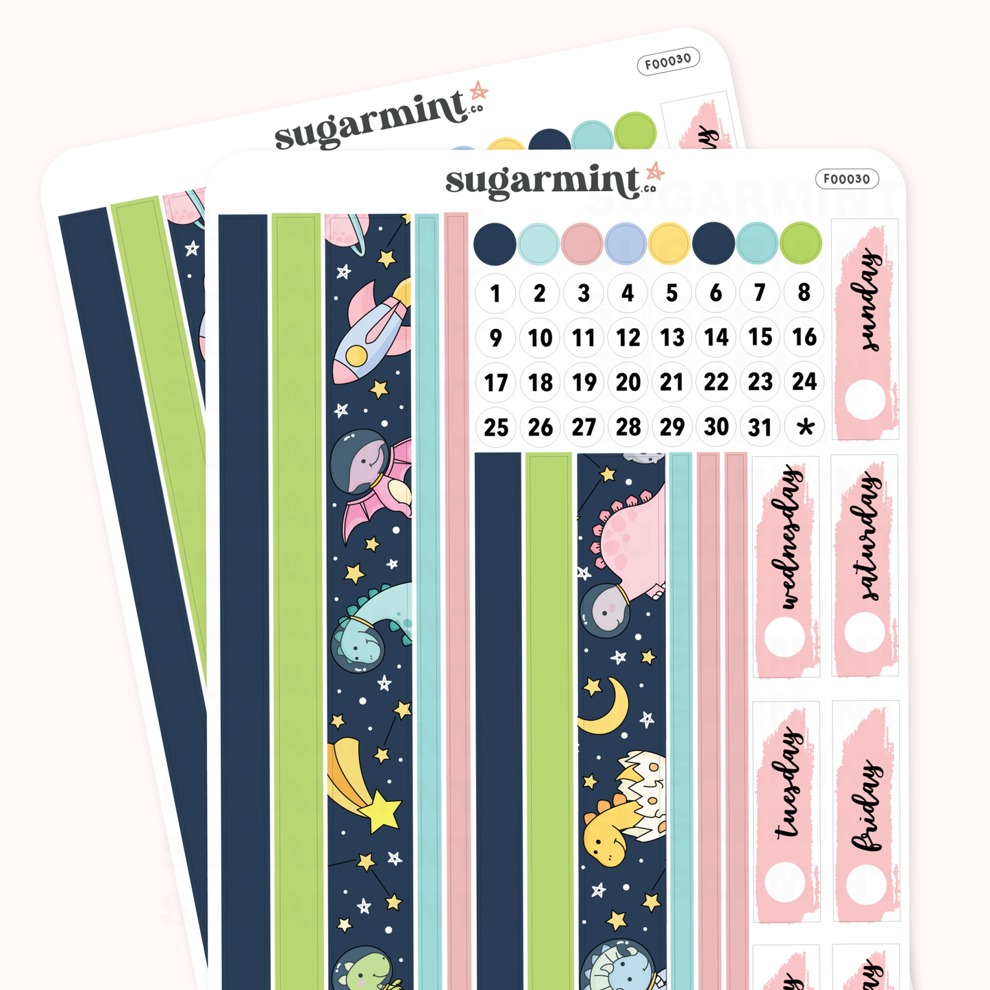 Space Dinos Washi and Date Cover Stickers