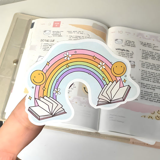 Book Rainbow Waterproof Die Cut Sticker