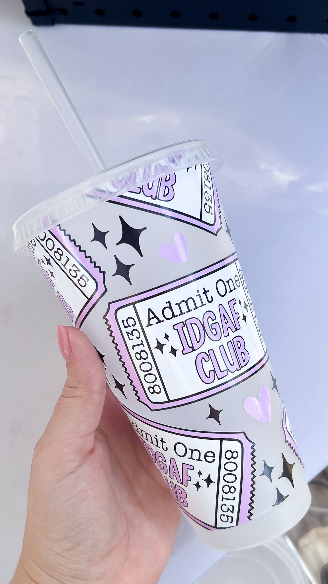 Admit One IDGAF Club 24oz Cold Cup