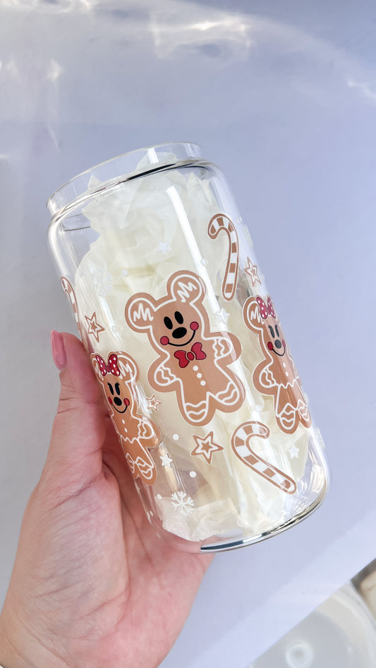 Gingerbread Magical Mouse 16oz Libbey Glass Cup