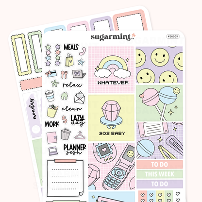 90's Baby Mini Planner Sticker Kit