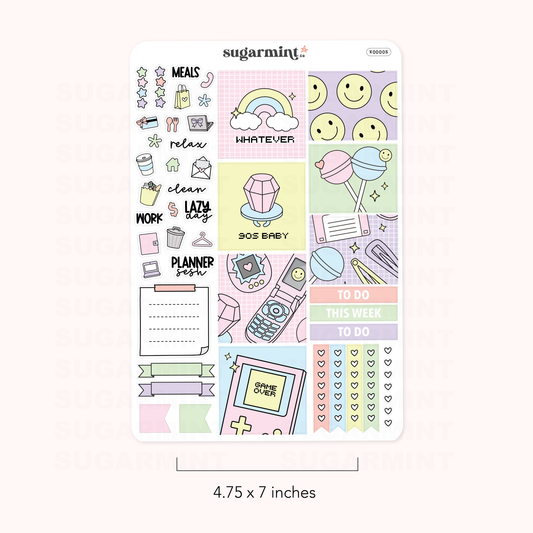 90's Baby Mini Planner Sticker Kit
