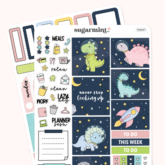 Space Dinos Mini Planner Sticker Kit