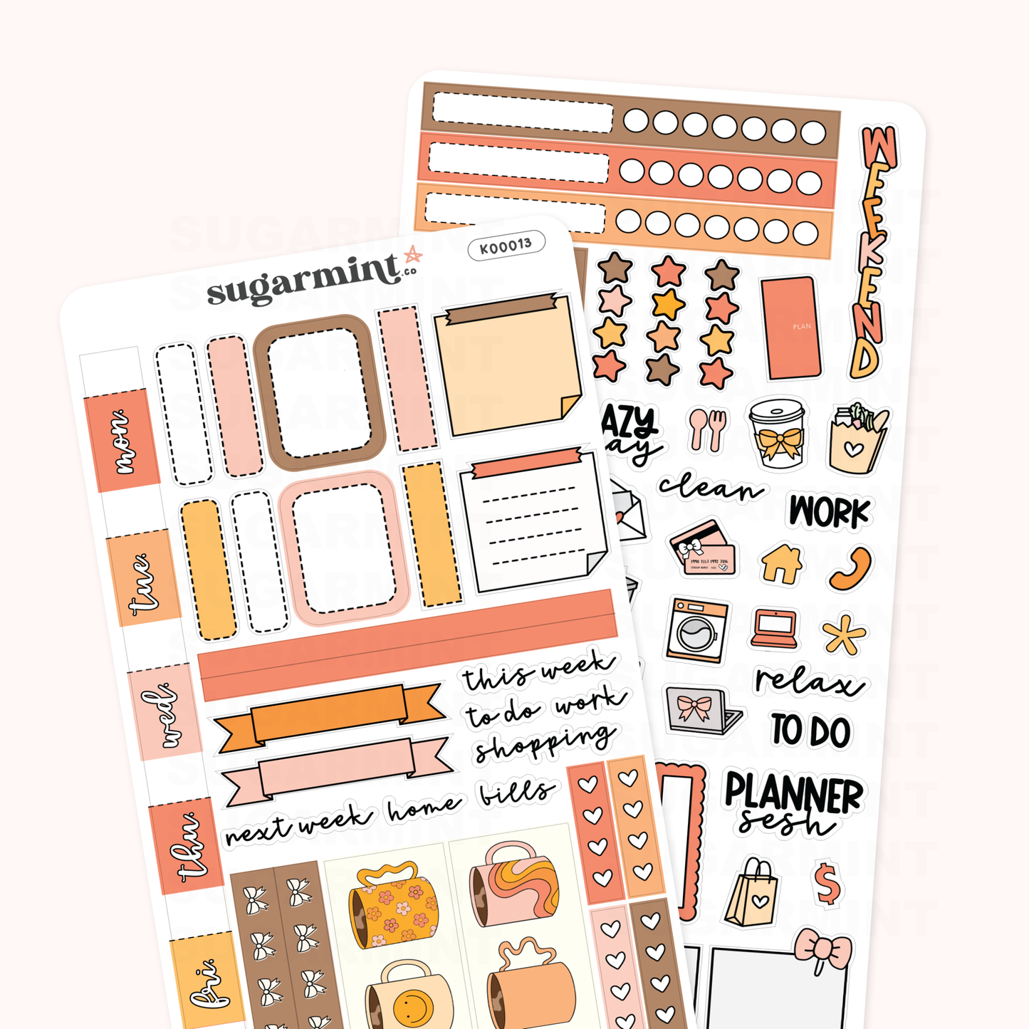 Espresso Hobonichi Weeks Planner Sticker Kit