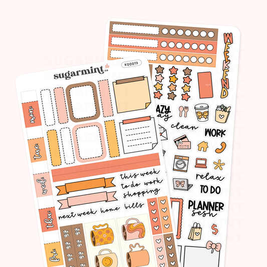 Espresso Hobonichi Weeks Planner Sticker Kit