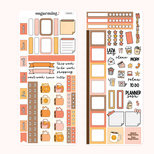 Espresso Hobonichi Weeks Planner Sticker Kit