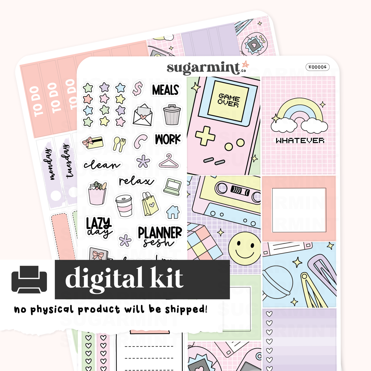 Printable 90's Baby Hobonichi Cousin Weekly Kit