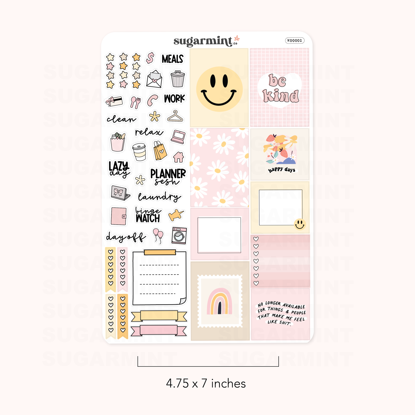 Be Kind Hobonichi Cousin Planner Sticker Kit