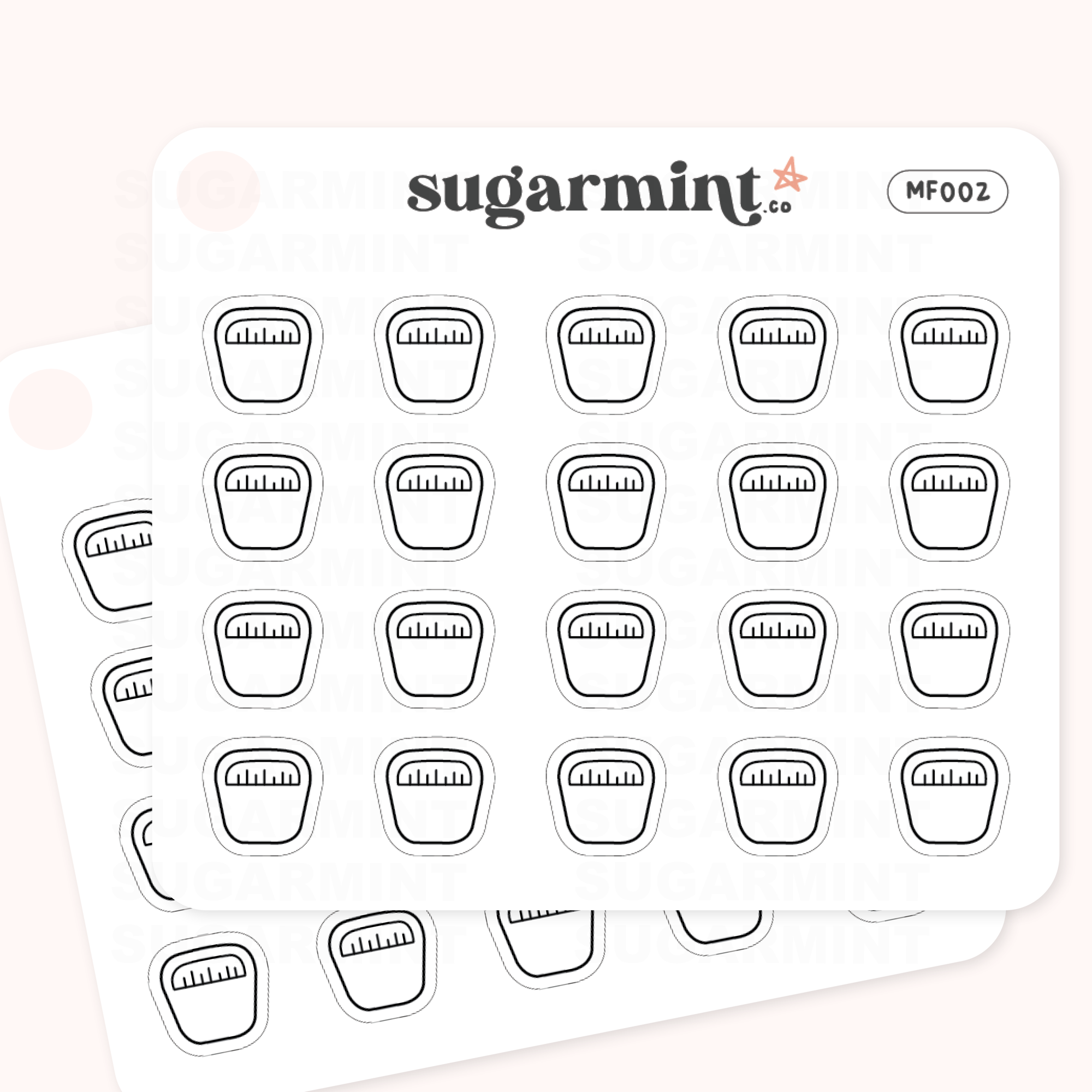 Small Measurement Scale Sticker Weigh In Scale Mini Functional Stickers – Sugar Mint