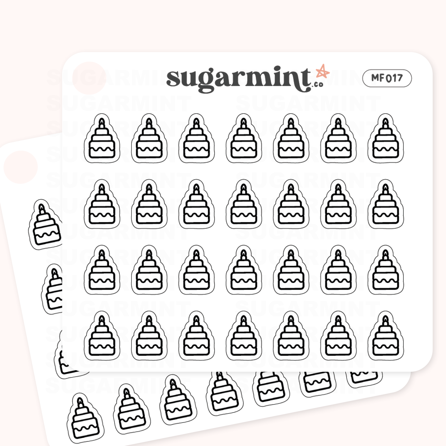 Birthday Cake Icon Stickers