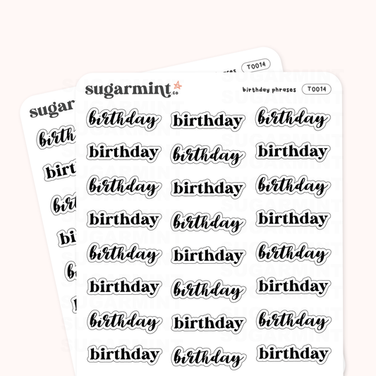 Birthday Script Stickers