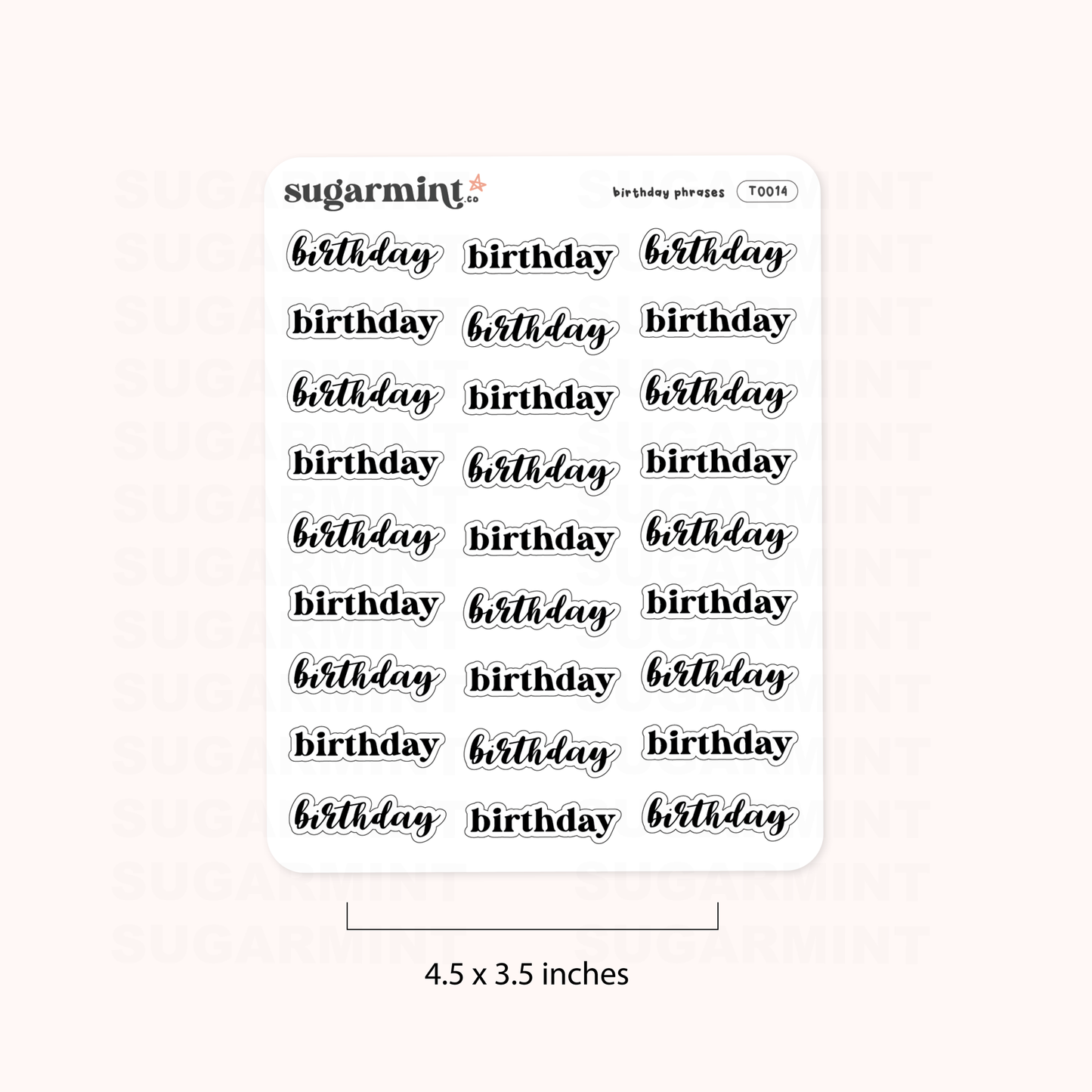 Birthday Script Stickers