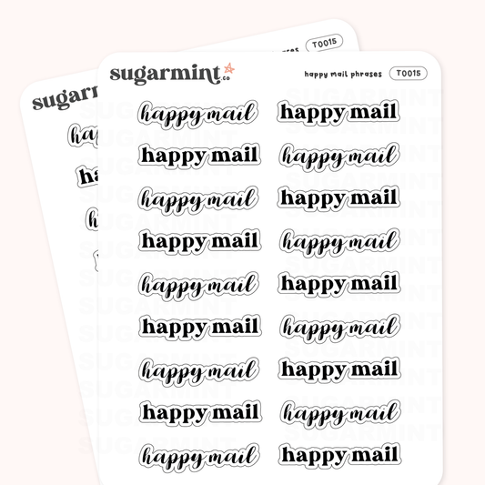Happy Mail Script Stickers