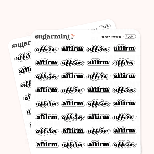 Affirm Script Stickers