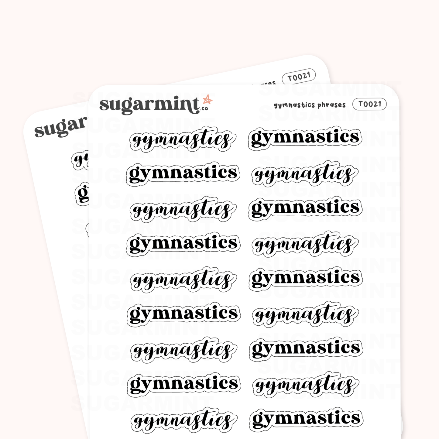 Gymnastics Script Stickers