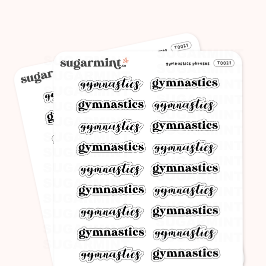 Gymnastics Script Stickers