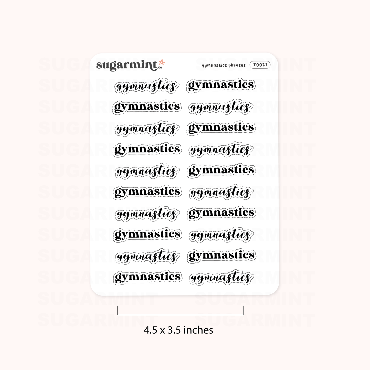 Gymnastics Script Stickers