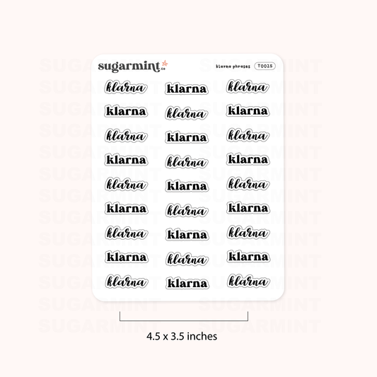 Klarna Script Stickers