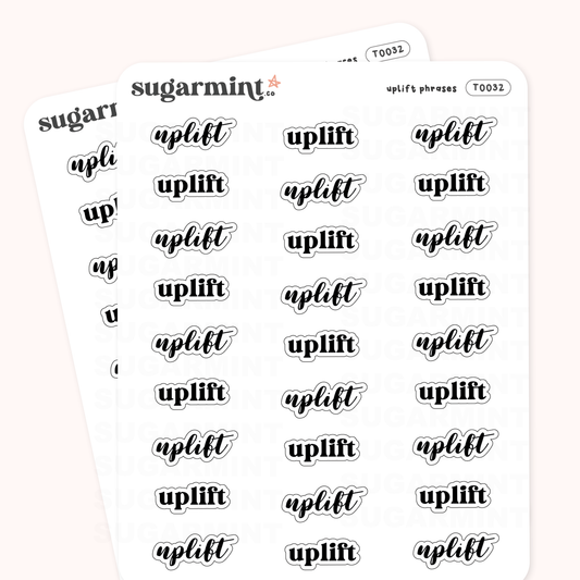 Uplift Script Stickers