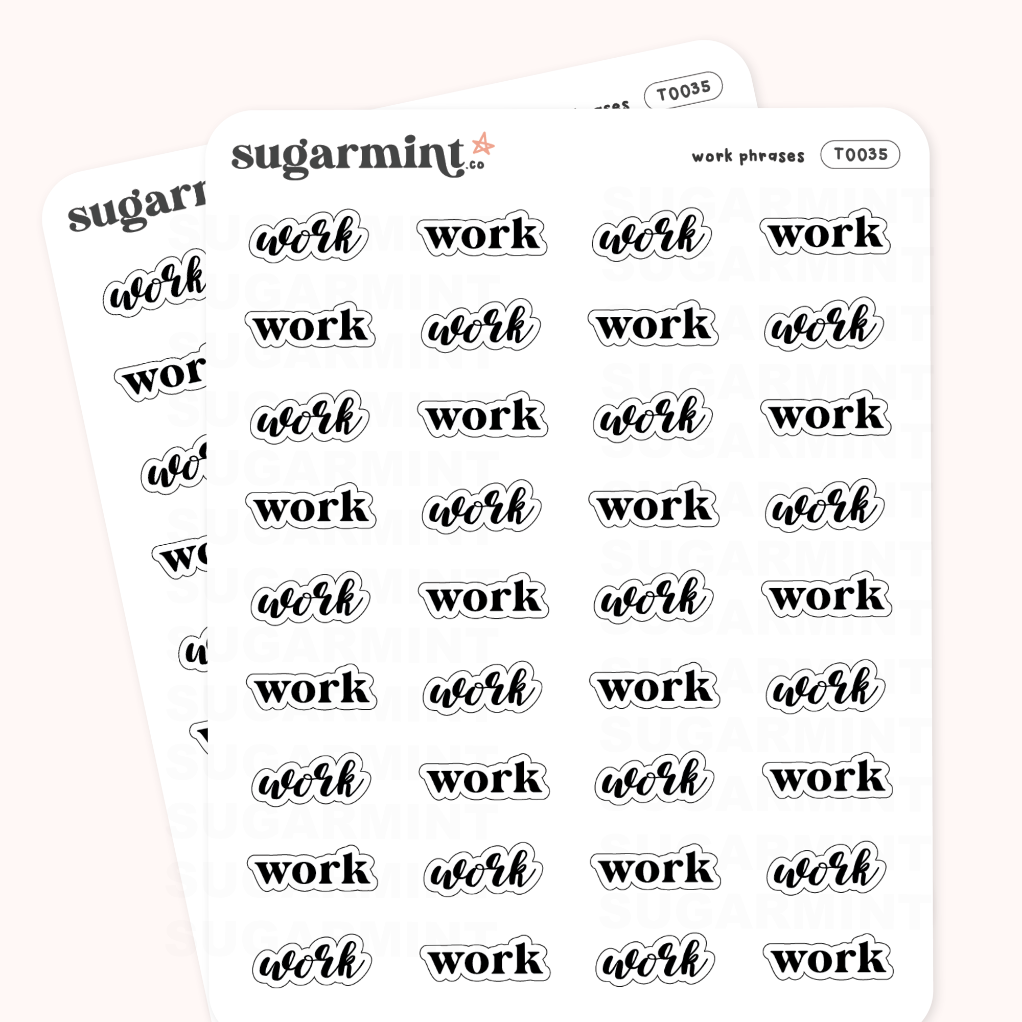 Task Script Sticker Work Script Stickers – Sugar Mint