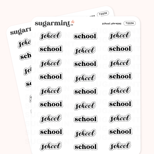 School Script Stickers