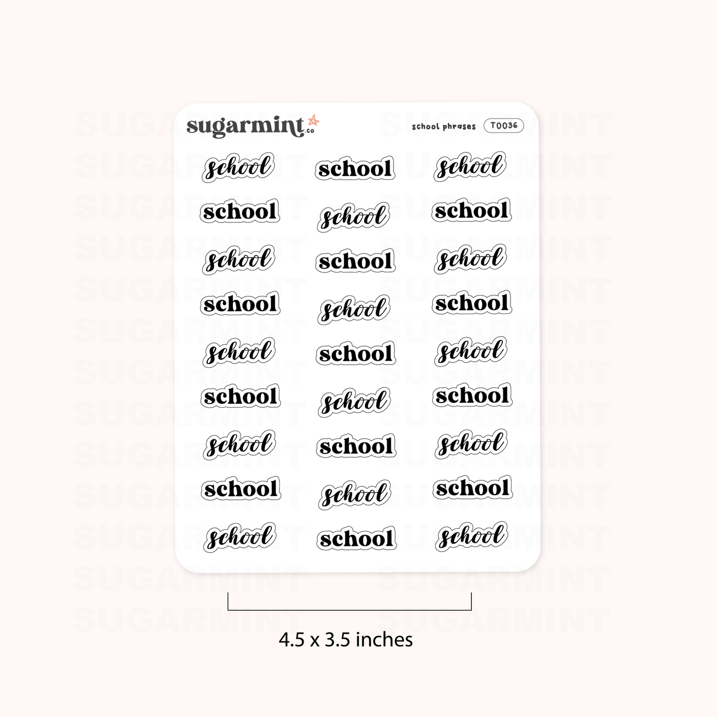 School Script Stickers