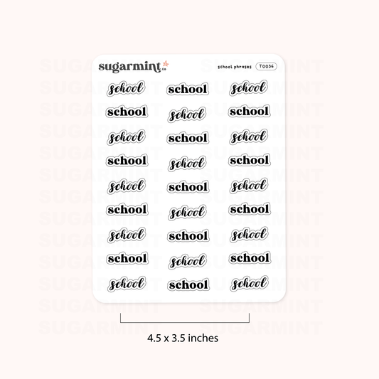 School Script Stickers