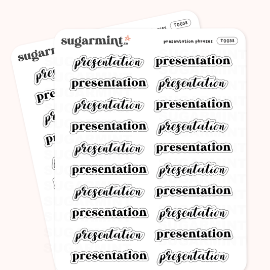 Presentation Script Stickers