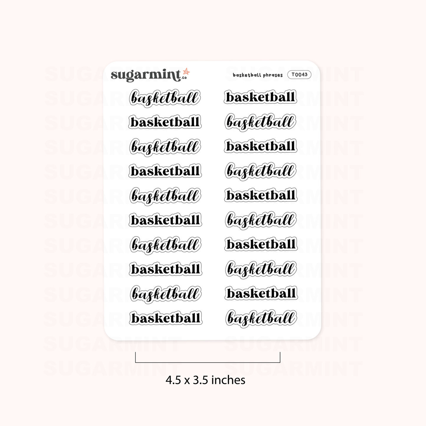 Basketball Script Stickers