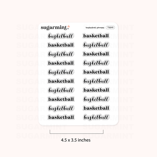 Basketball Script Stickers